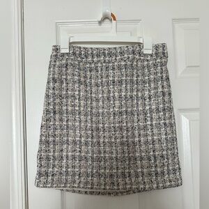 Rachel Zoe Black and White Lined Tweed Skirt Mini Pencil Skirt Womens Size 8
